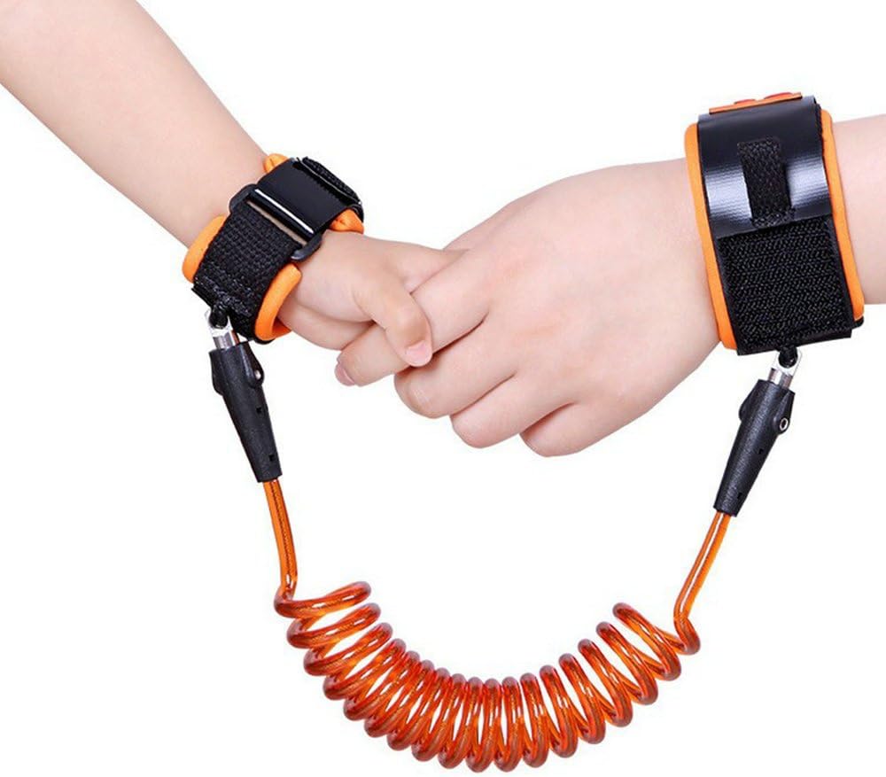 Anti Lost Wrist Link Traction Rope Bracelet Safety Harness Child Leash for Toddler, Baby and Kids by RexRod (Orange-1.5m)