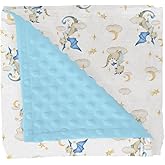 Fantasy Dragon Baby Blankets for Girl Boy Fairytale Dragons Moon Stars Clouds Trees Soft Mink Dotted Backing Double Layer Swaddle Blanket Myth Animal Bed Throws for Newborn Toddler Nursery 30x40