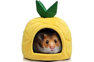 Hollypet Warm Small Pet Animals Bed Dutch Pig Hamster Nest Hedgehog Rat Chinchilla Guinea Habitat Mini House, Yellow