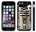 Apple iPhone 6 PLUS 5.5" Screen Black Rubber Silicone Case - Star Wars R2D2 Metallic Metal Style Cool
