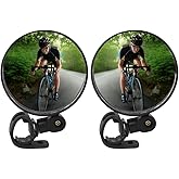 1 Pair 3.1 Inch Diameter Rear View Mirror Adjustable Angle Round Universal Rearview Mirror for Wheelchair Scooter