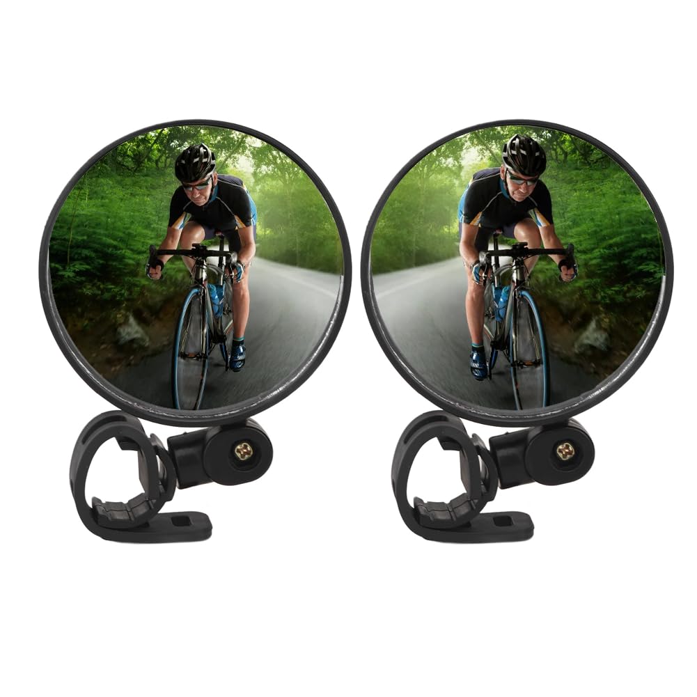 1 Pair 3.1 Inch Diameter Rear View Mirror Adjustable Angle Round Universal Rearview Mirror for Wheelchair Scooter