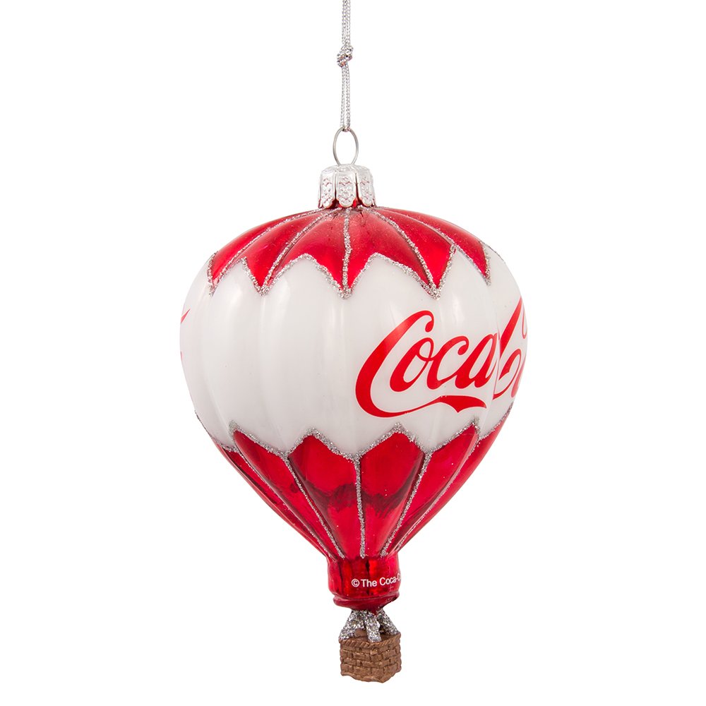 Kurt Adler Coca-Cola Glass Balloon Ornament, 3.5-Inch, Christmas