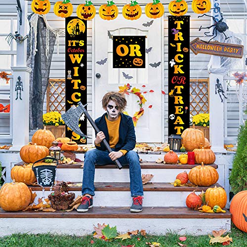 Top-Newest Halloween Decoration Couplet Banner Hanging Signs kits for Door Porch Wall Pumpkin Witches Ghost Decor