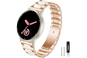Sankel Compatible for Garmin Vivoactive 6/Vivoactive 5/3/3 Music Band, Women 20mm Resin Stainless Steel Strap Wristband for V