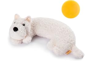 Extragele Puppy Heartbeat Toy Heartbeat Stuffed Toy for Dog Anxiety Relief and Calming Aid, Heartbeat Stuffed Animal for Puppy Sleep Aid Crate Training, Puppy Comfort Toy Puppy Essential, White