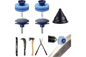 ASUSARA Lawn Mower Blade Sharpener Set, 4 PCS, Double-Layer Corundum With Hexagonal Handle, Double-Sided Sharpening Without Removing The Blade, Suitable For Any Drill Bit/Scissors/Blade/Sickle.