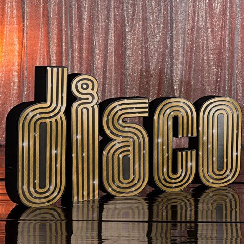 3 ft. 4 in. to 4 ft. 6 in. 70s Seventies Studio 18 Disco Letters Standup Photo Booth Prop Background Backdrop Party Decoration Decor Scene Setter Cardboard Cutout