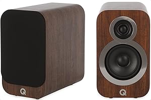Q Acoustics 3010i Compact Bookshelf Speakers Pair English Walnut - 2-Way Reflex Enclosure Type, 4" Bass Driver, 0.9" Tweeter - Stereo Speakers/Passive Speakers for Home Theater Sound System