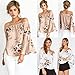 Longwu Fashion Women's Off Shoulder Floral Printed Blouse Shirt Long Sleeve Casual Tops