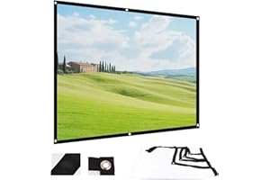 Richer-R Projector Screen, Rear Projection Screen,60-100 Inch Portable Foldable Non-Crease White Projector Curtain Screen 4:3
