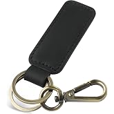 Jack&amp;Chris Genuine Leather Car Keychain, Universal Key Fob Keychain, Leather Key Chain Holder for Men and Women, JC306