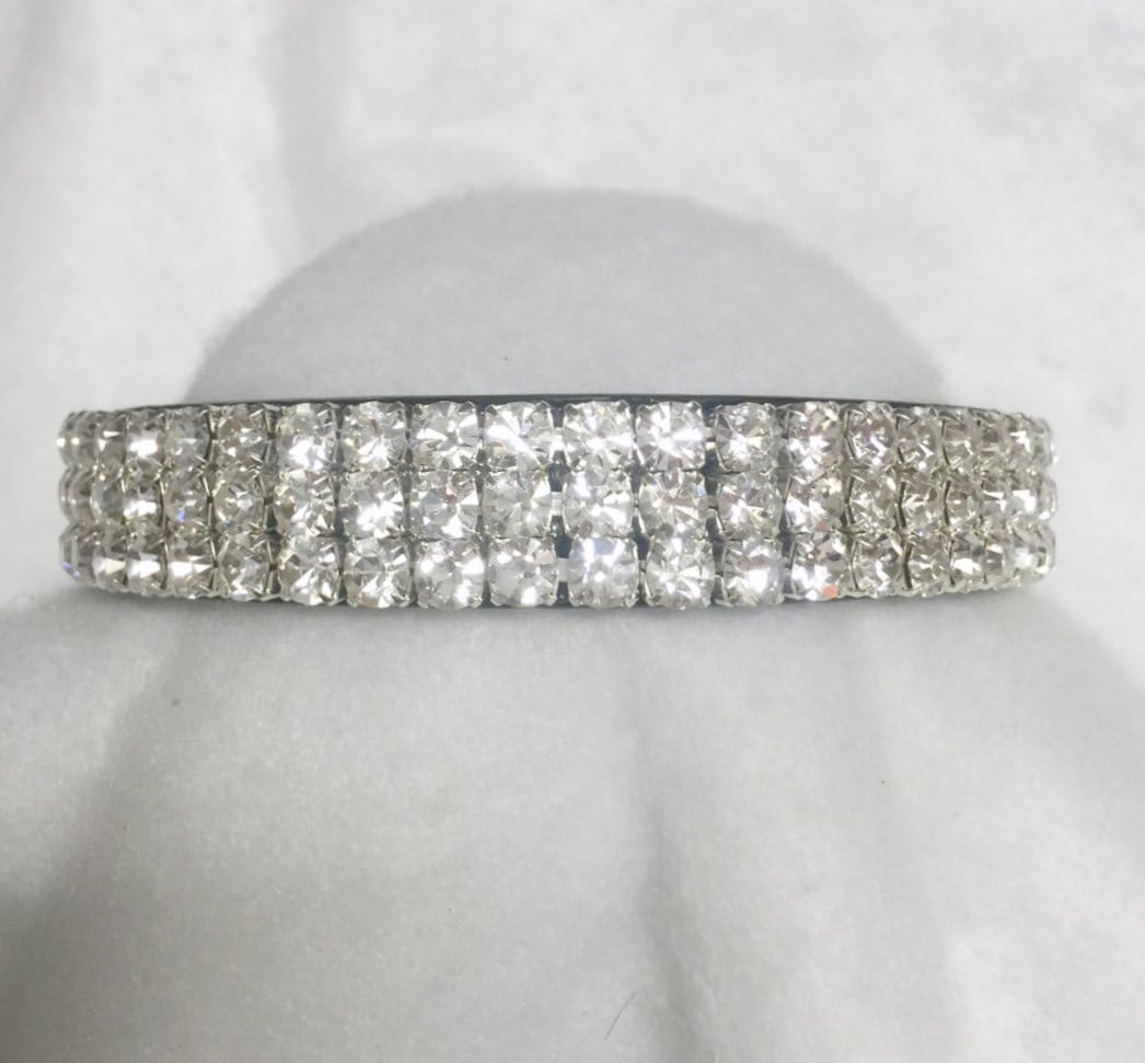 Sugarlicious Pets White Diamonds Galore!~ Crystal Diamante Bling Rhinestone Dog Pet Collar WIDE with LARGE Stones USA