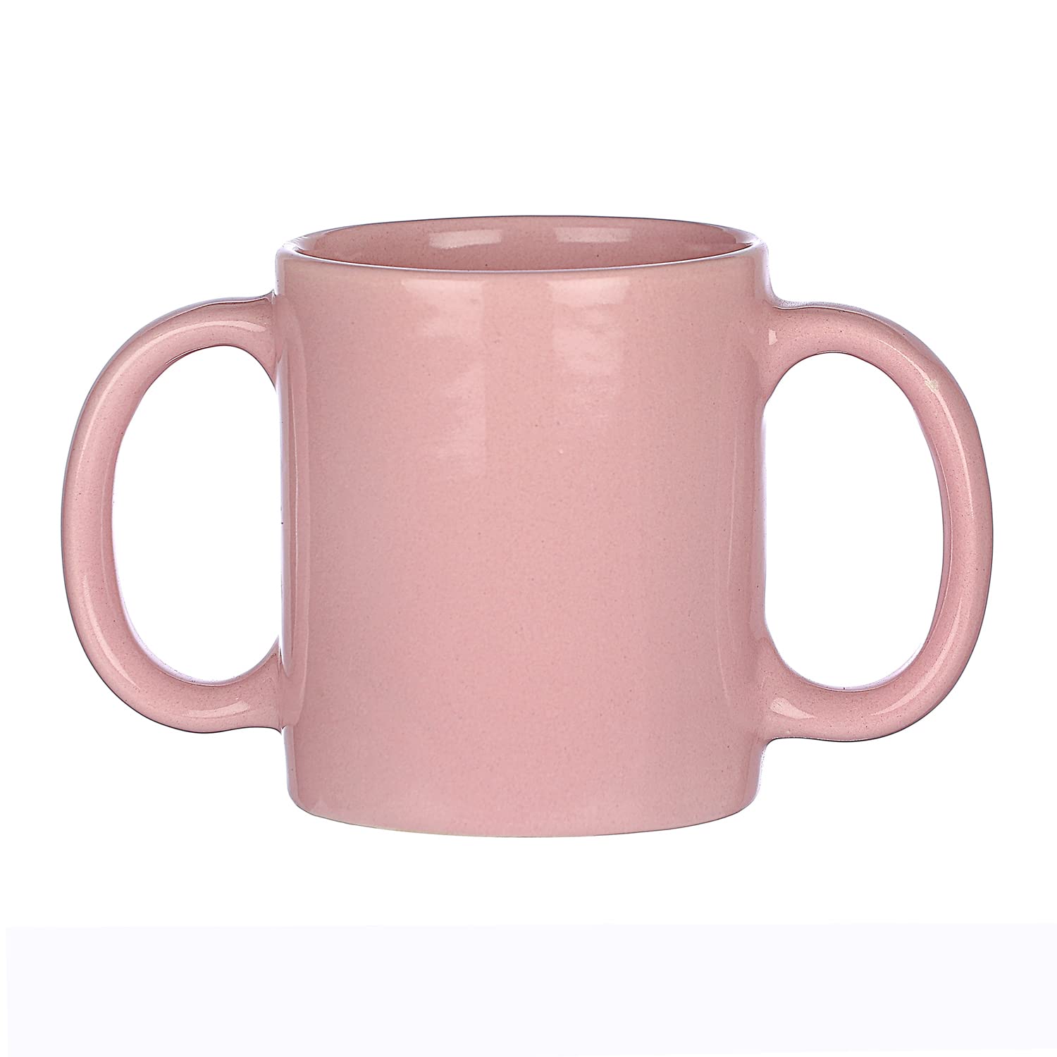 HealthGoodsIn Dual Handle Mug (Double Grip Mug) to Aid Tremors, MICROWAVE SAFE, 11.83 US Fl. Oz. (350 Ml) - PEACH Color