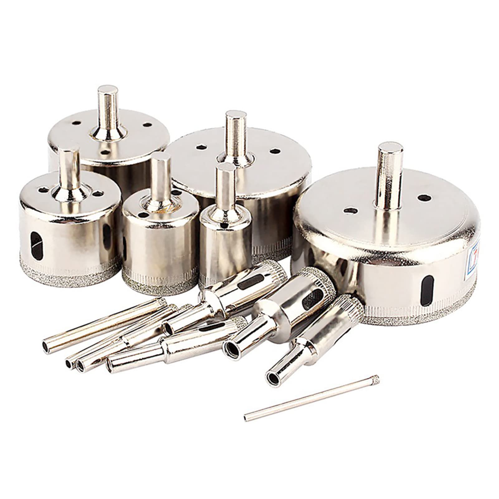 14pcs Diamond Coated Hole Saw Drill Bits, Coated Hole Saw Cutter for Glass Porcelain Tiles Marble, Granite