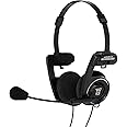 Koss Porta Pro Double-Sided Communication Headset with Microphone Electret Flexible Handsfree Design Foldable Design TRRS Plug Wired 3.5 mm Black