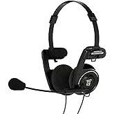 Koss Porta Pro Communication Headset, Black, Microphone, Wired TRRS Plug | Electret Microphone with Flexible Handsfree Design, Foldable, B2B, Telehealth, Education, Call Centers, Gaming