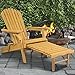 Best Choice Products Outdoor Patio Deck Garden Foldable Adirondack Wood Chair with Pull Out Ottoman