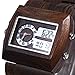 BEWELL Bamboo Wooden Men Quartz Watch with Double Movement Luminous Display(Ebony wood)