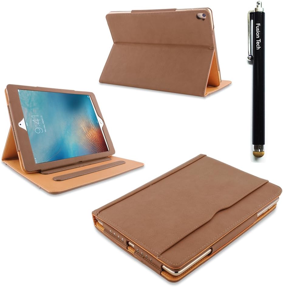 iPad Pro Case FusionTech® - Luxury Tan Leather Case for iPad Pro 10.5 inch with Smart Case Cover Auto Sleep/Wake Feature [Launched 2017] iPad Pro 10.5, Black) ([10.5 inch ], BROWN)