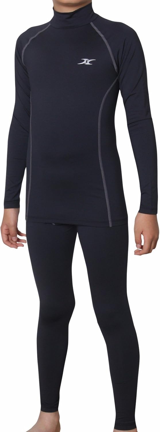 Thermal Underwear Kids Mock Turtleneck Shirts Compression Tops Base Layer NLK: Clothing