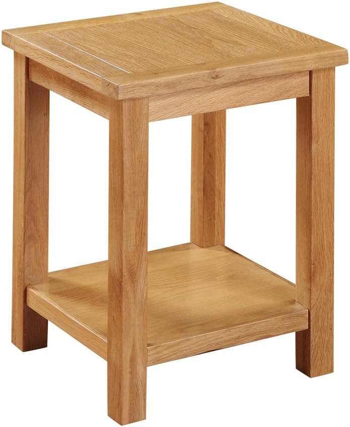 Metro Oak End Lamp Table with Under Shelf Finish Light Oak