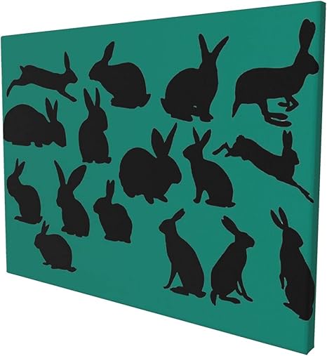 Amazon シルエットうさぎ 1 おしゃれ インテリア 絵 抽象画 現代 部屋飾り 縁のない装飾画 壁の絵 壁掛け 絵画 くて取り付けやすい 30 40cm ウォールステッカー オンライン通販
