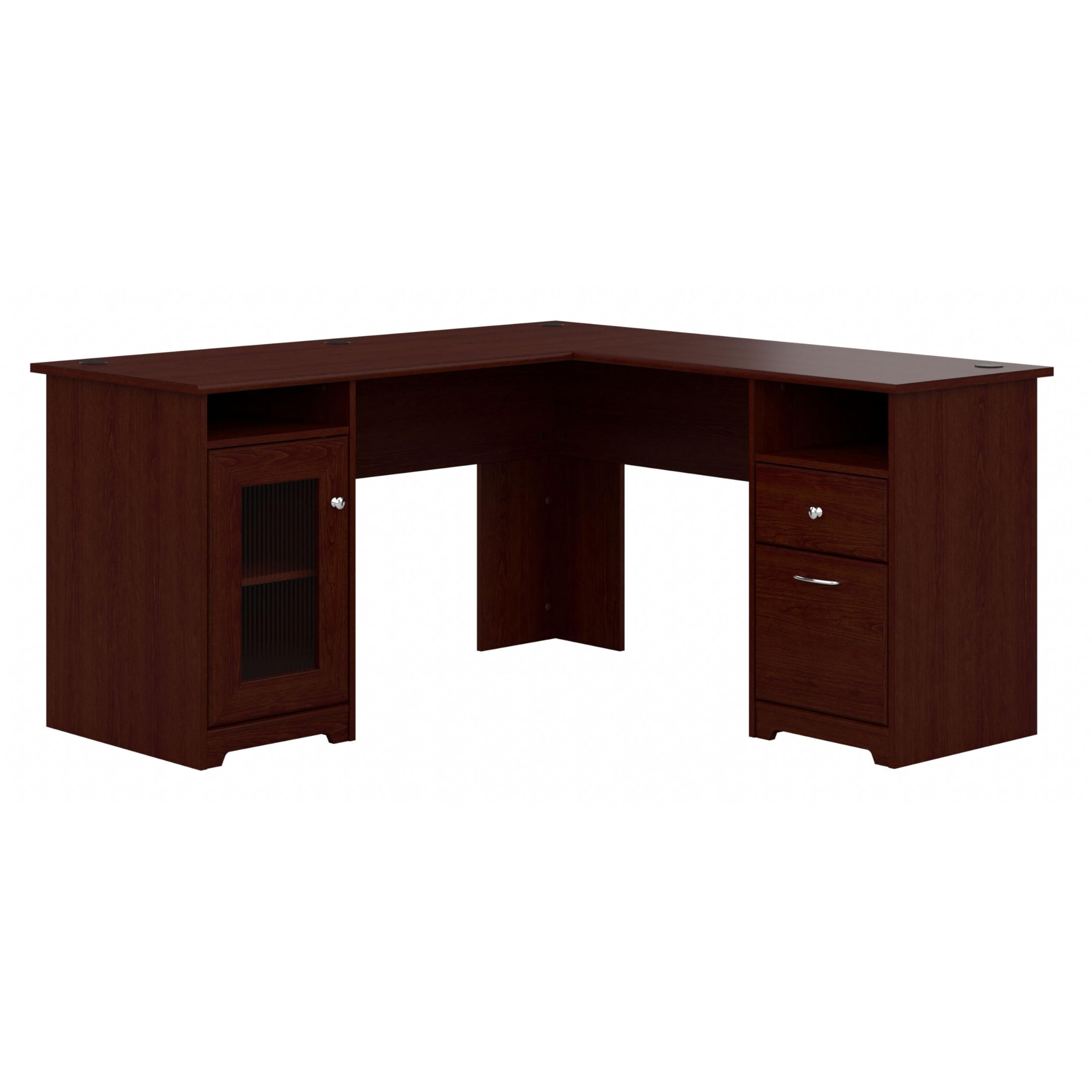 Photo 1 of ** Only Half ** Partial Set ** Parts Missing ** Bush Furniture Cabot L Shaped Computer Desk in Harvest Cherry | Corner Table with Drawers for Home Office