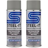 Steel-It 1002D Polyurethane Aerosol, Industrial Paint Coatings, Weldable, Easy to Apply - Steel Gray (2 Pack)