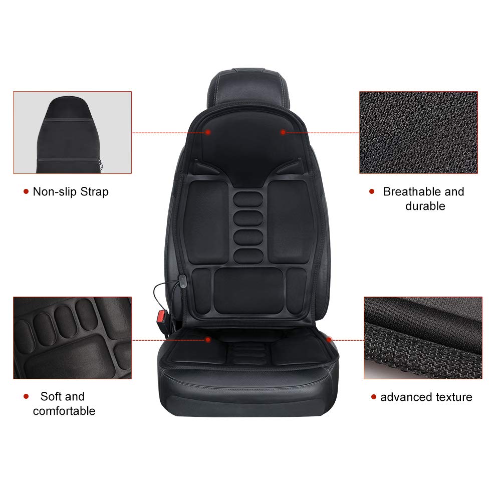 QUEES Heated Seat Cushion with Massage Function and Time Temperature Controller