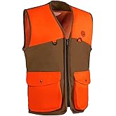 TKLoop Upland Hunting Vest with Multi Pockets Brown/Orange Upland Game Field Bird Hunting Vest