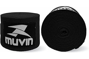 Bandagem Elástica Muvin 5 Metros Com Fechamento em Fecho de Contato e Alça Para Polegar - Atadura de Proteção Para Mãos e Punhos - Faixa de Boxe - Muay Thai - MMA - Artes Marciais - Treino - Unissex