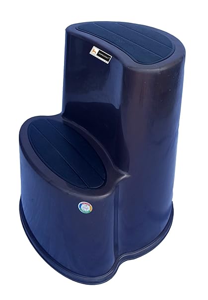 Homegenic Plastic Round Stepper Double Step Stool 24 Inch Weather Brown Amazon In Home Kitchen