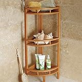 Teak Corner Stand Shelf Unit by Improvement