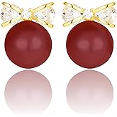 14K Gold Plated Pearl Drop Earrings for Women Jewelry