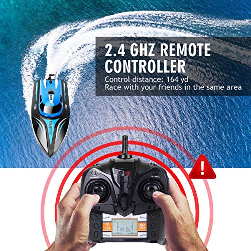 RC Boat DeXop-KINGBOT Rmote Control Boat for Pools & Lakes 2.4Ghz 30km/H High Speed Radio Electric Racing Boat for Children Adults