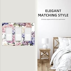 Blush Peonies Flower Vintage Floral 3 Gang Rocker