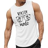 Migxsaf Beach Summer Vacation Tank Tops for Men Palm Tree Graphic Sleeveless Hawaiian Shirts Muscle Workout Gym Tank Top