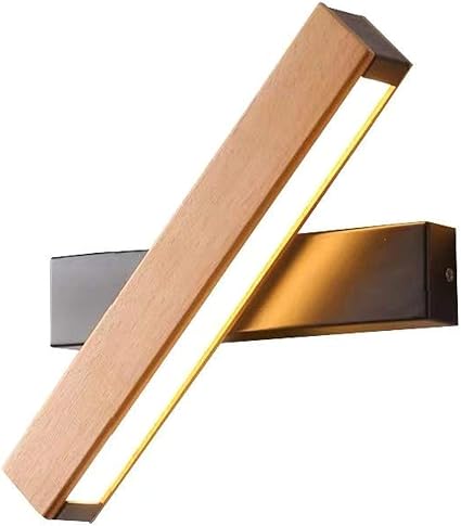 JFCXBSSL LED Wandlampe Holz LED Wandlampe Drehbar Wohnzimmer