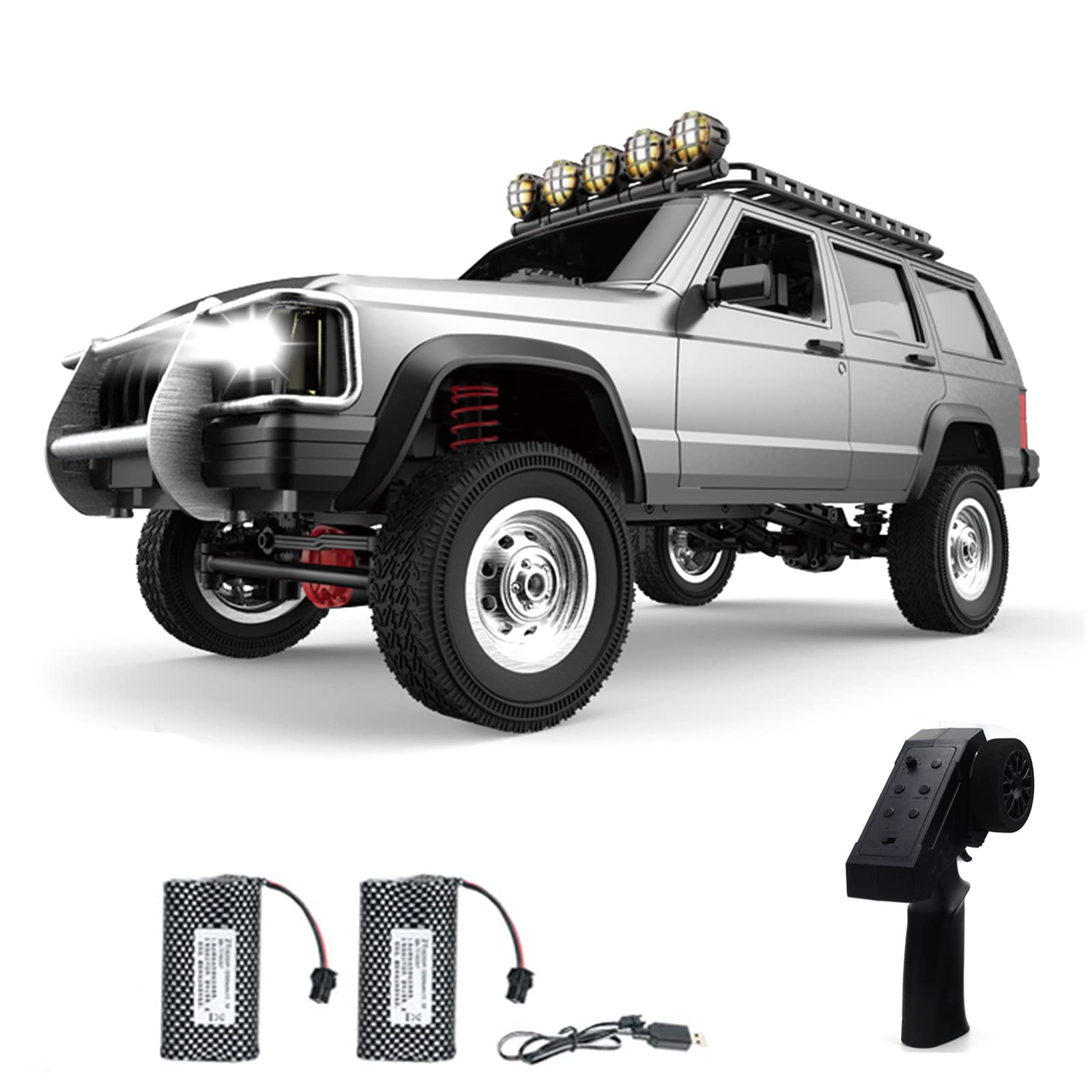 Photo 1 of GoolRC RC Rock Crawler, 1:12 Scale Remote Control Car, 2.4Ghz 4WD Off Road RC Truck, All Terrains Climbing Vehicle, RC Car Gifts for Adults, Include 2 Batteries (Silver)