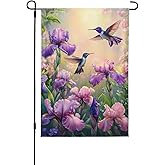 Hummingbird Haven Garden Flags 12×18 Inch Double Sided Decorative Yard Banner Seasonal Flag for Outdoor Outside Decor