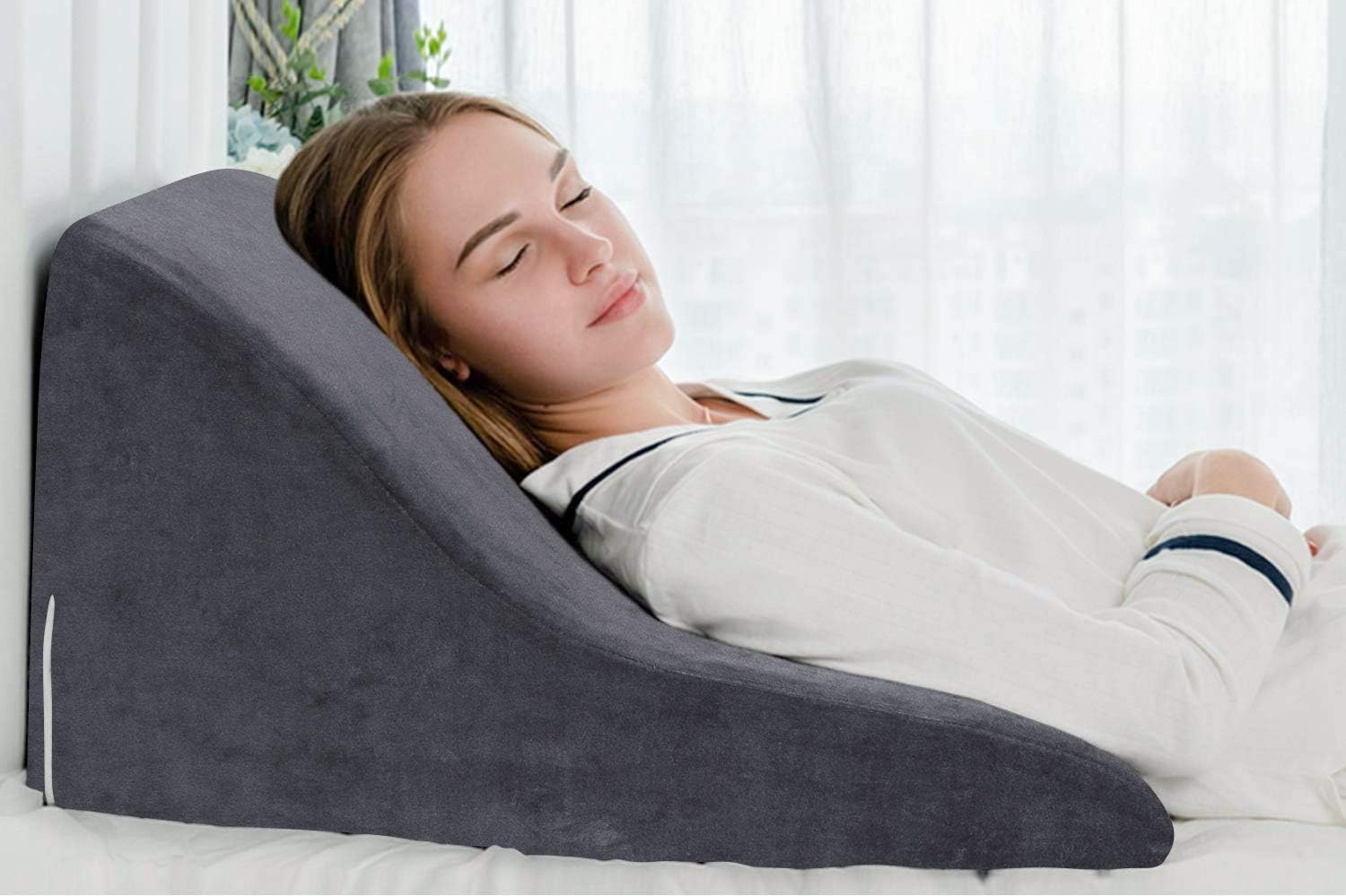 AngQi Bed Wedge Pillow Supportive Foam Pillow for Sleeping and lower