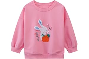 HILEELANG Toddler Girl Sweatshirts Cotton Casual Crew Neck Long Sleeve Tops Pullover Sweater Shirt