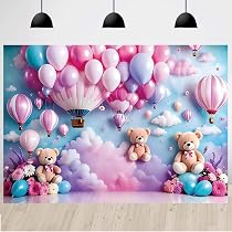 Amazon.com : Hot Air Balloon Kids Birthday Party Photography ...