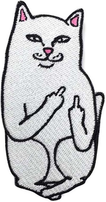 Taloyer Funny Cat Patch Middle Finger Patch Embroidered Patches