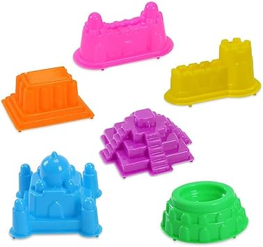 Vanker 6pcs Set Chateau Batiment Modele Moule Sable De Moulage Jouet Couleur Aleatoire Amazon Fr Jeux Et Jouets