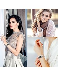 glebo para fitbitcharge 2 correas para mujer Fitbit Charge 2 HR correa correas pulsera pulseras accesorios para Fit Bit Carga 2 correas de repuesto pequeño grande de metal rosa de plata oro negro, Plateado