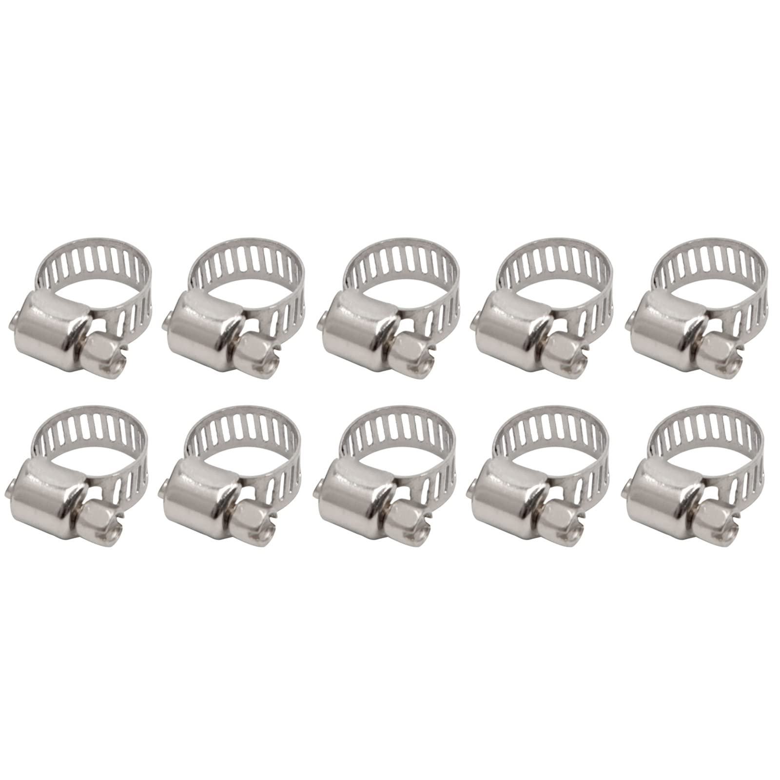 METALLIXITY Adjustable Band Hose Clamp (13mm - 19mm/0.51" - 0.75") 50Pcs, Metal Clip - for Home Garden Tube Pipe Fastening