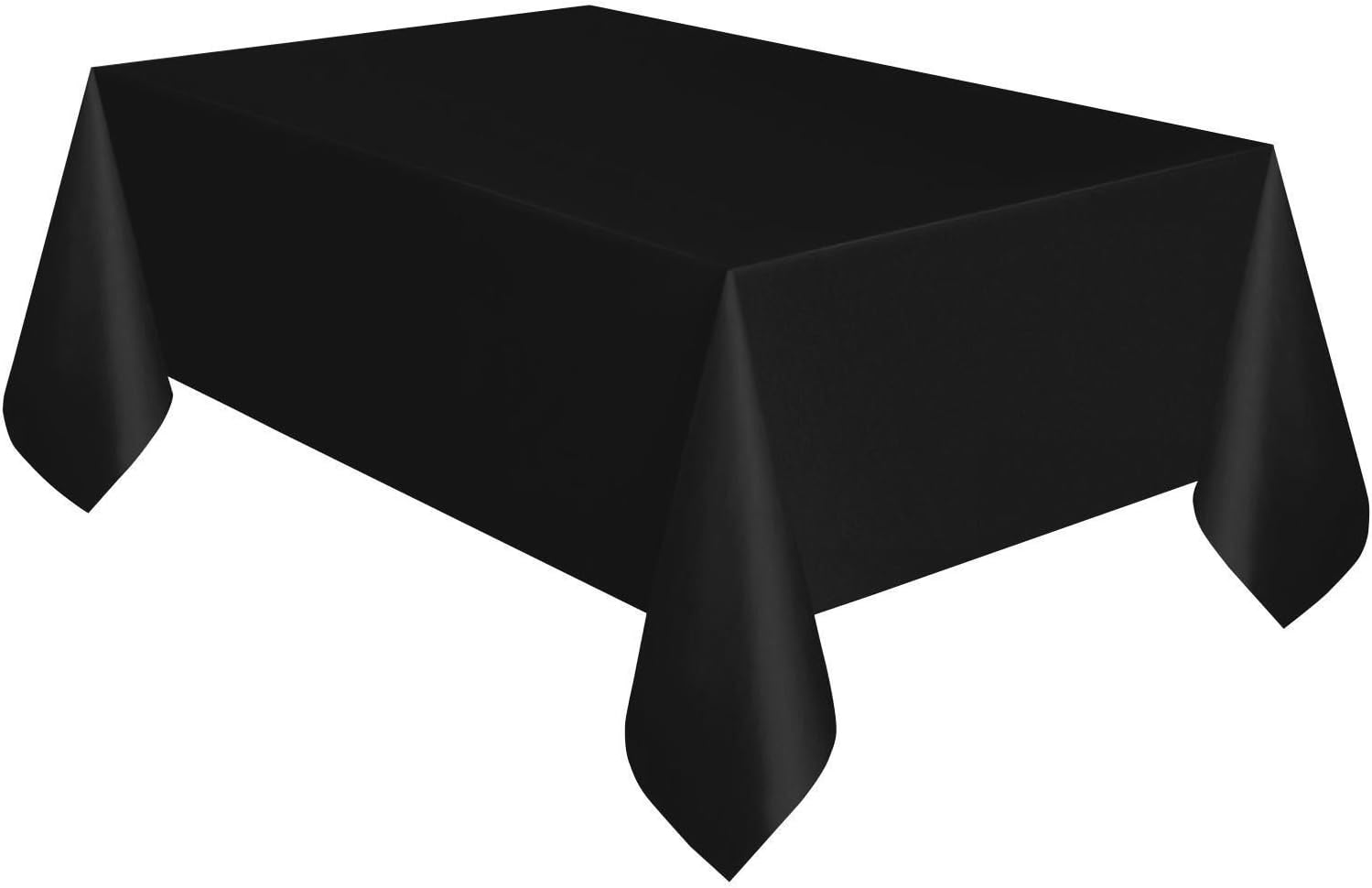 Fancy Dress Vip 137cm X 274cm Black Easy Wipe Plastic Tablecloth