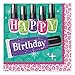 Creative Converting 317274 16-Count Paper Lunch Napkins, Happy Birthday, Sparkle Spa Party, 6.5 x 6.5-inch, Multicolored